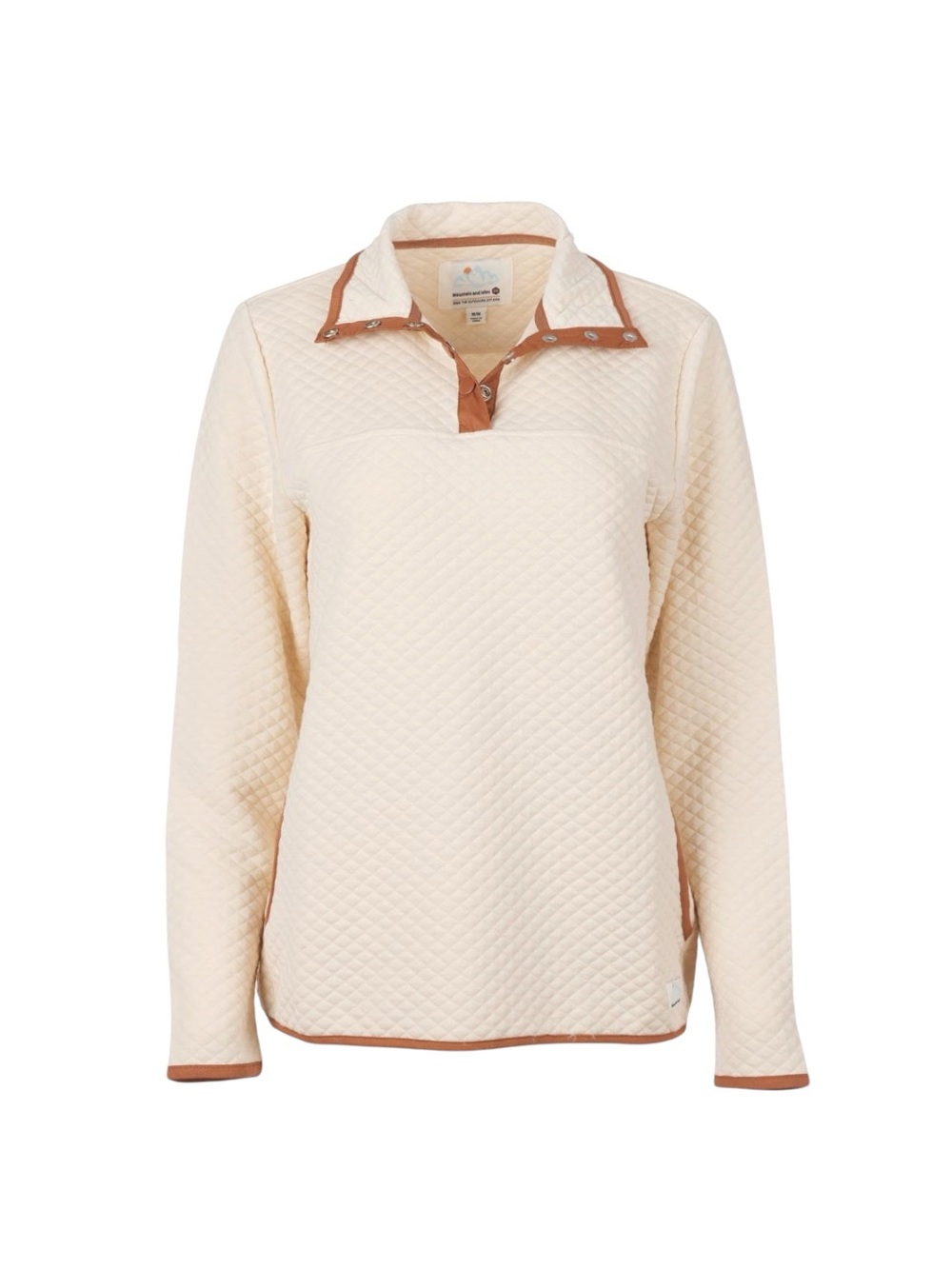 NEW NWOT Mountain & Isles Quarter Snap Quilted Pullover Beige Women’s Small